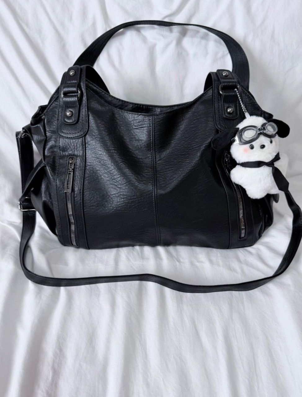 Vintage Y2K Vintage Bag Schwarze Große Schultertasche 