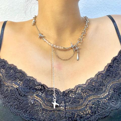 Y2k gothic choker multilayer streetwear punk vintage retro necklace