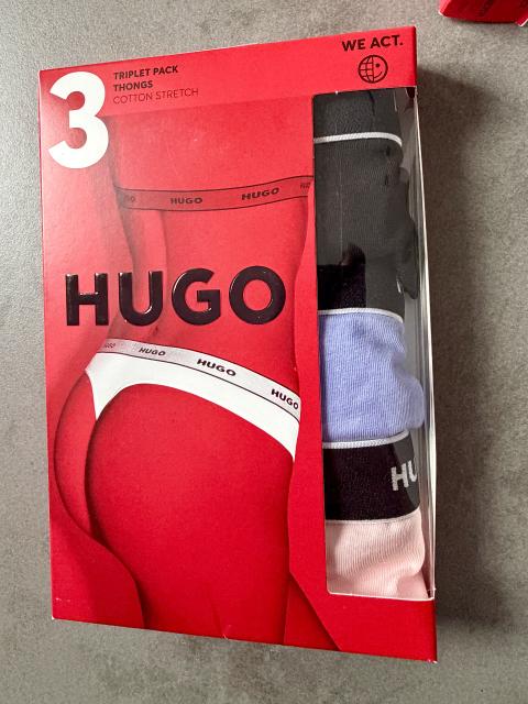 Hugo HUGO Triplet Thong Stripe Damen String-Tanga 3er Pack XL Size XL