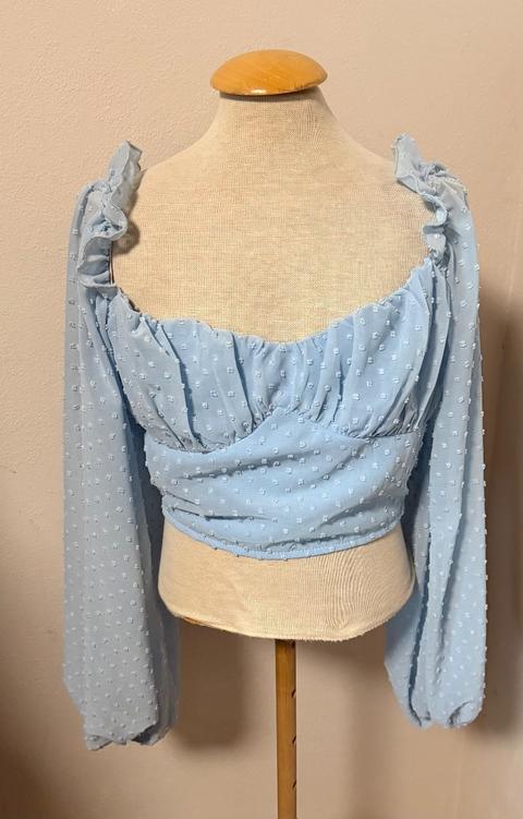 sehr schöne hellblaue Kurzbluse Size M
