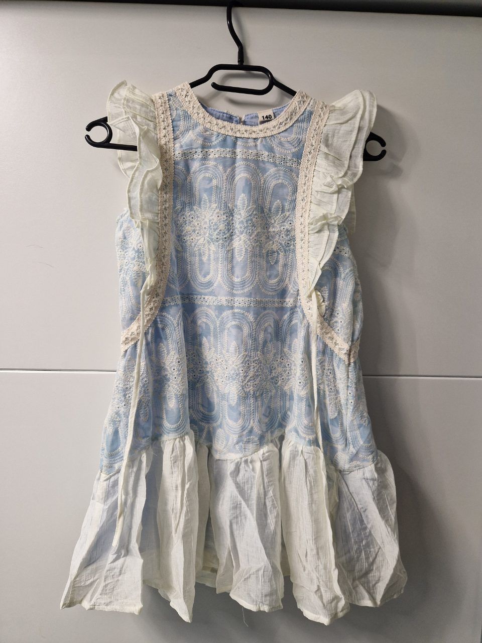 Xiaotuerban Mädchen Sommerkleid Gr. 140 – Neu mit Etikett – Hellblau/Weiß Size 140