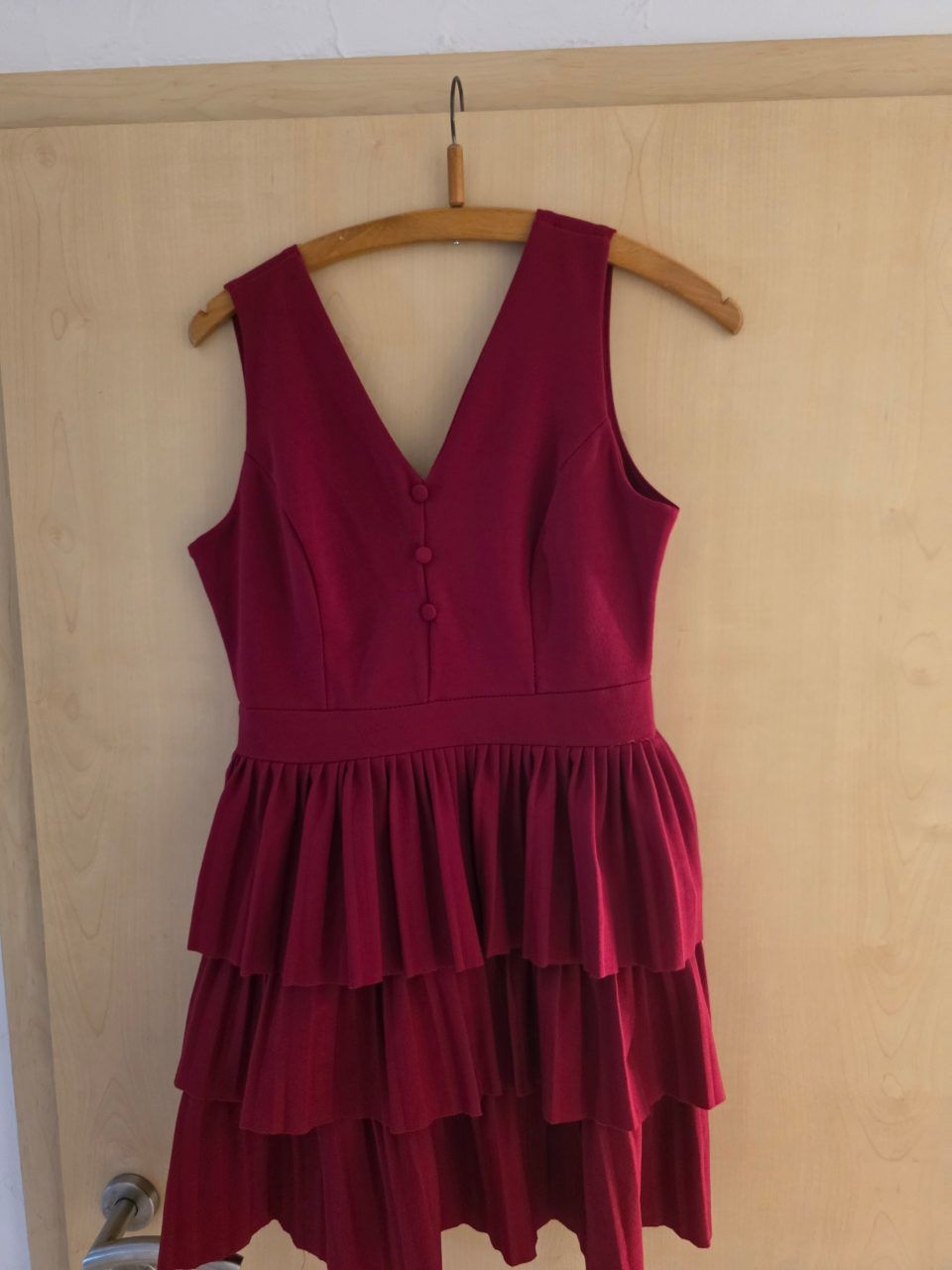 Wild Girl Elegantes Kleid in Bordeaux/Weinrot – Gr. 12 Size M
