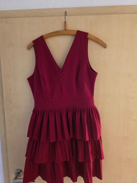 Wild Girl Elegantes Kleid in Bordeaux/Weinrot – Gr. 12 Size M