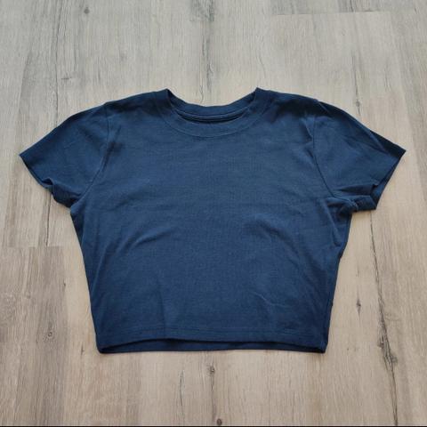 Hollister Abercrombie Hollister Baby Tee Crop T-Shirt Dunkelblau Navy 100% Baumwolle Size S