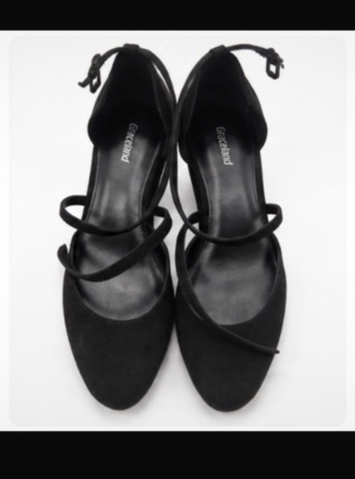 Graceland  Schwarze Graceland Riemchenpumps Größe 38 Size 38