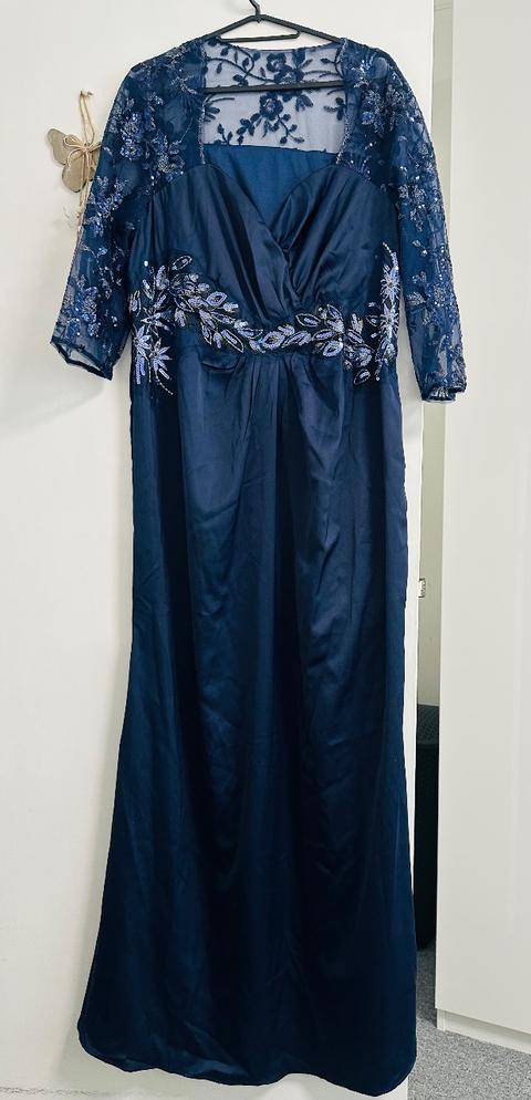 Ever Pretty Elegantes langes Abendkleid in Blau Size XL