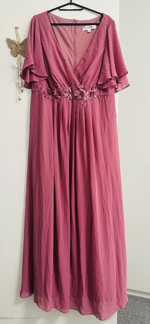 Ever Pretty Abendkleid Lang Pink mit Blumenmuster Size XL