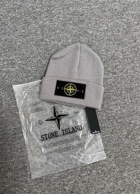 Ohne Marke Graue Stone Island Mütze Herren Neu