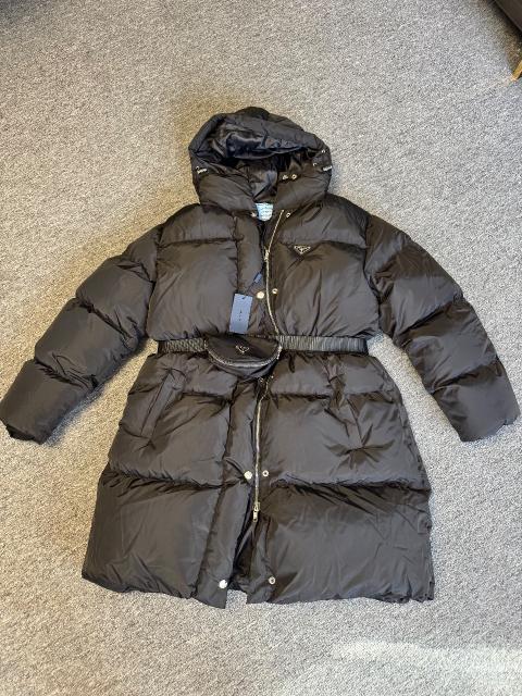Ohne Marke Damen Daunenjacke Puffer Schwarz mit Bauchtasche Size L