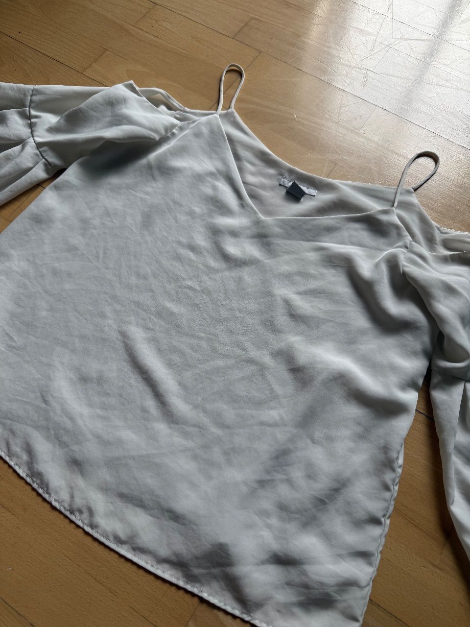 H&M H&M Off-Shoulder Bluse Trompetenärmel Weiß Gr. 36/S  Size S