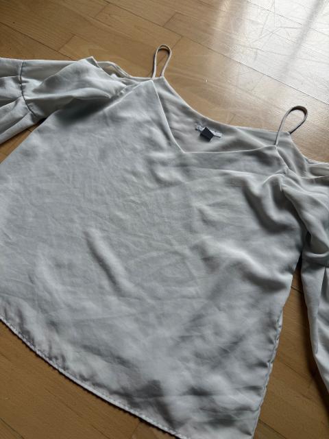 H&M H&M Off-Shoulder Bluse Trompetenärmel Weiß Gr. 36/S Size S