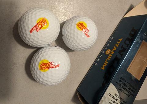 Dunlop Golfbälle Dunlop Titanium Distance Golfball 3 Stück Vintage Kellerfund