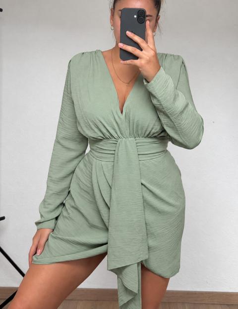 ASOS ASOS Minikleid mit Bindegürtel – Mintgrün – Gr. 38 Size M