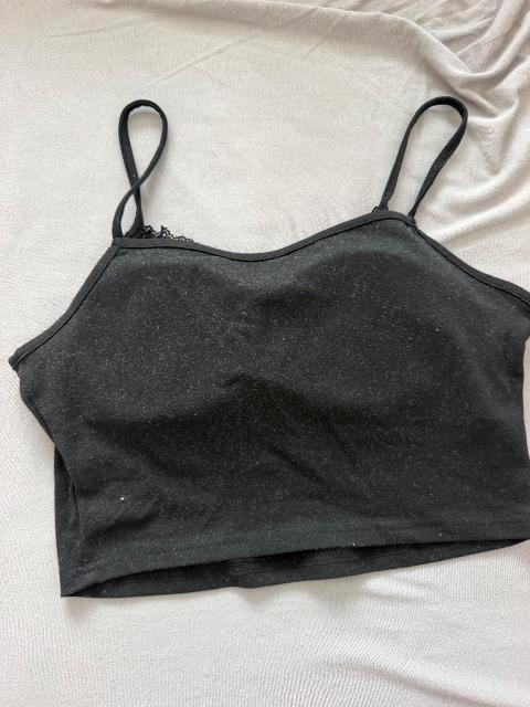 Schwarzes bauchfreies Oberteil Size M
