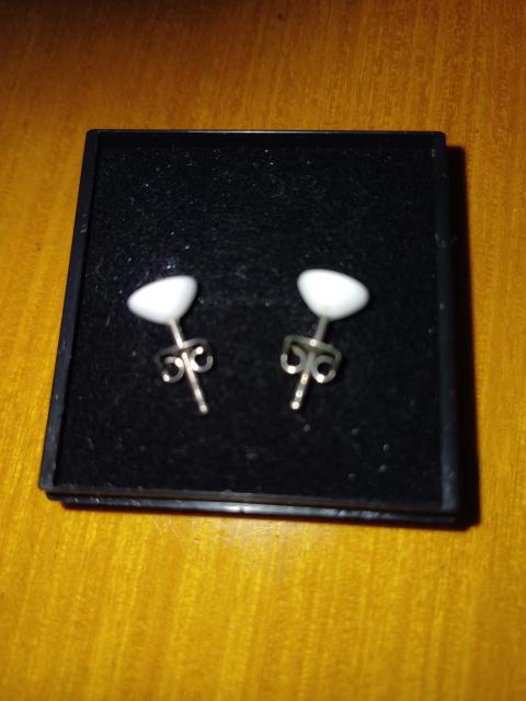 boccia Ohrstecker, weiss, Boccia