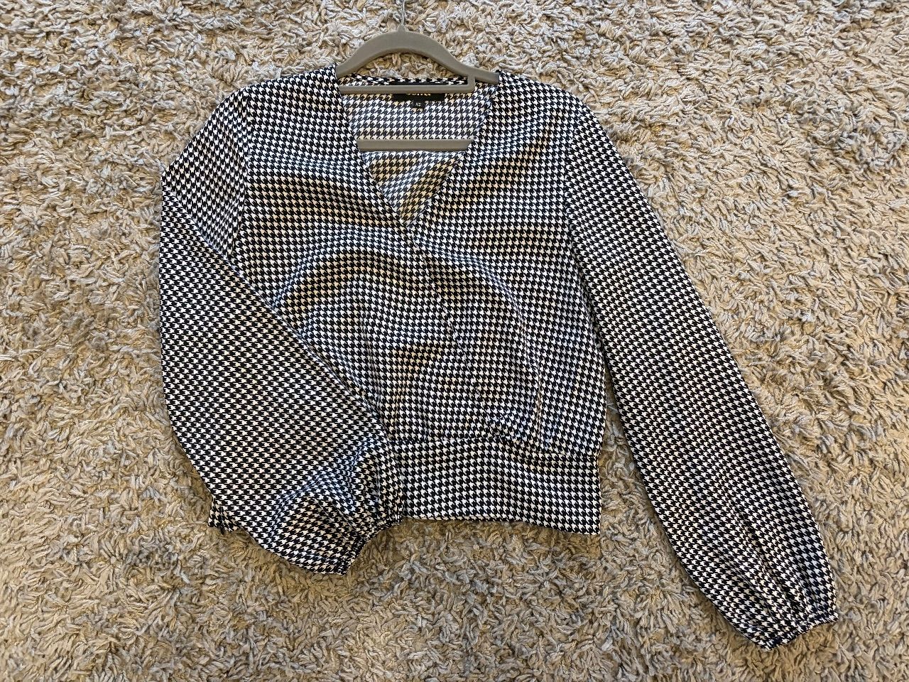 Usha Usha Bluse schwarz weiß kariert XS Size XS