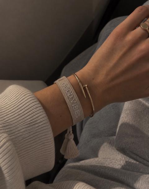 Stockholm Beiges „GOOD VIBES“ Armband | Boho Stockholm Style