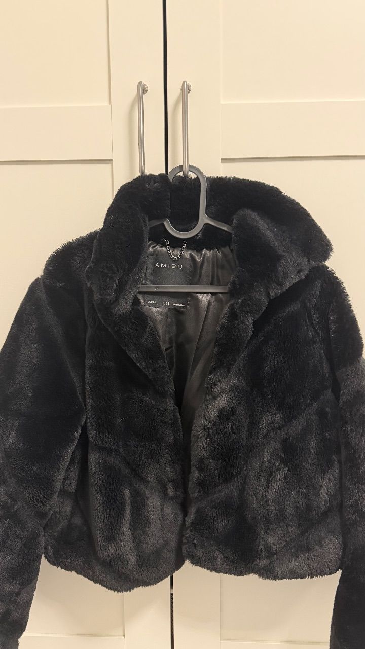 Amisu  Felljacke schwarz  Size M