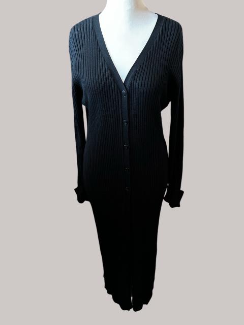 Vivien Caron Vivien Caron Strickmantel Schwarz 40/42 Rippstrick Size L