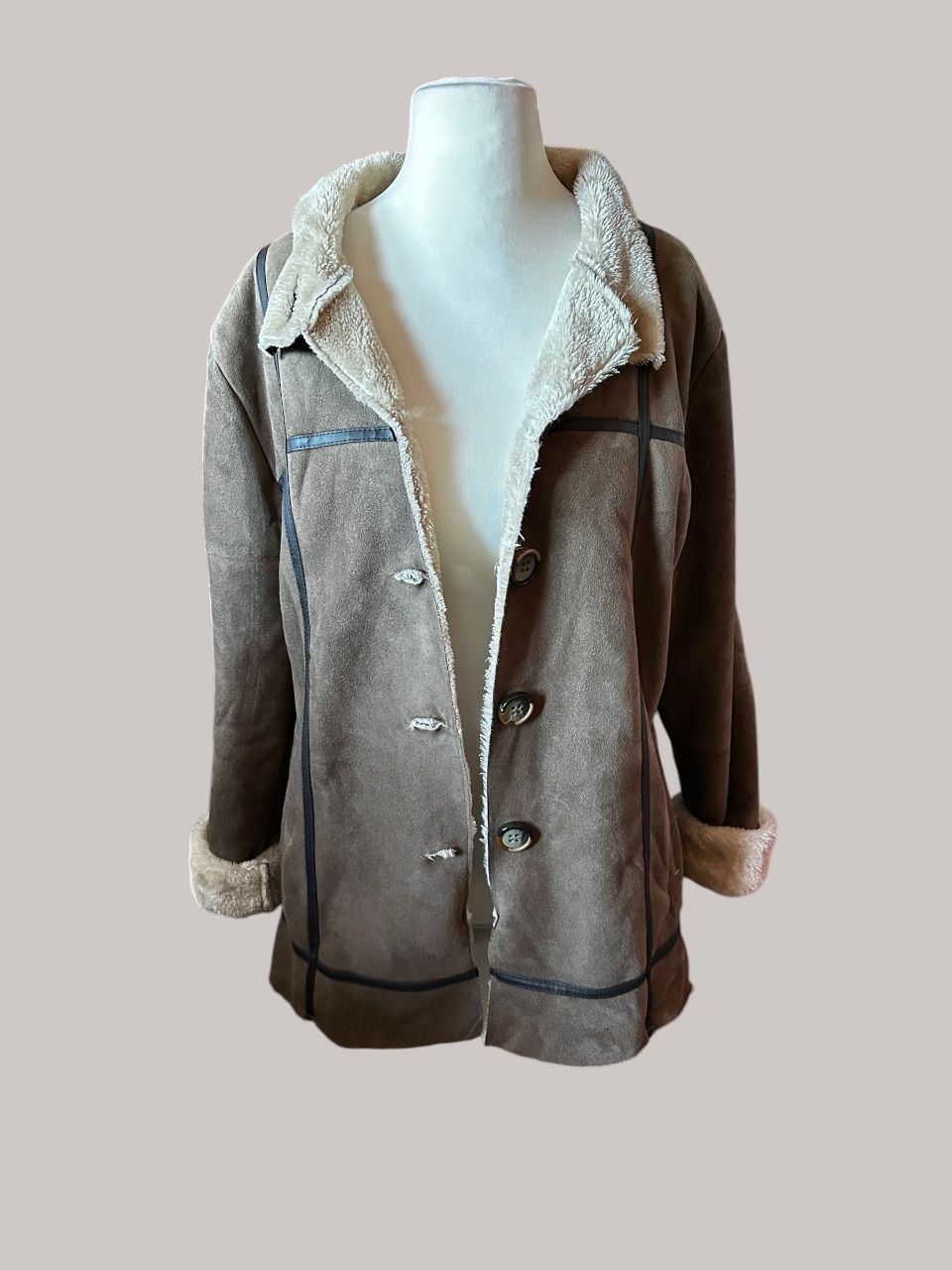 Atlas for Women Atlas for Women Jacke Braun Teddyfell Gr. 42/44 Size L
