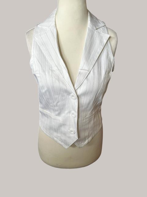 You You Weste Damen 38 weiß Nadelstreifen Size M