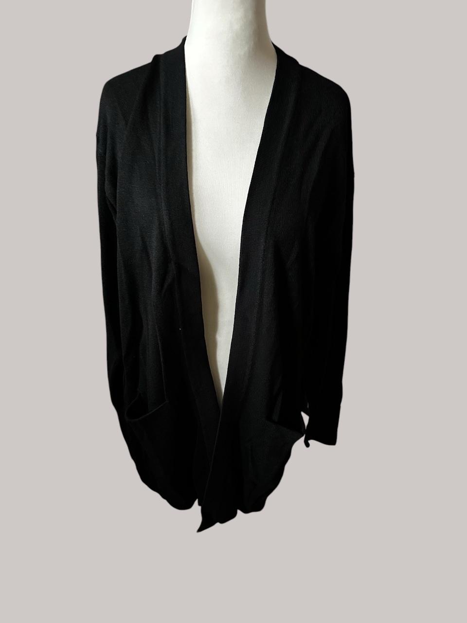 H&M Long Cardigan Strickjacke Schwarz Gr. L neu mit Etikett