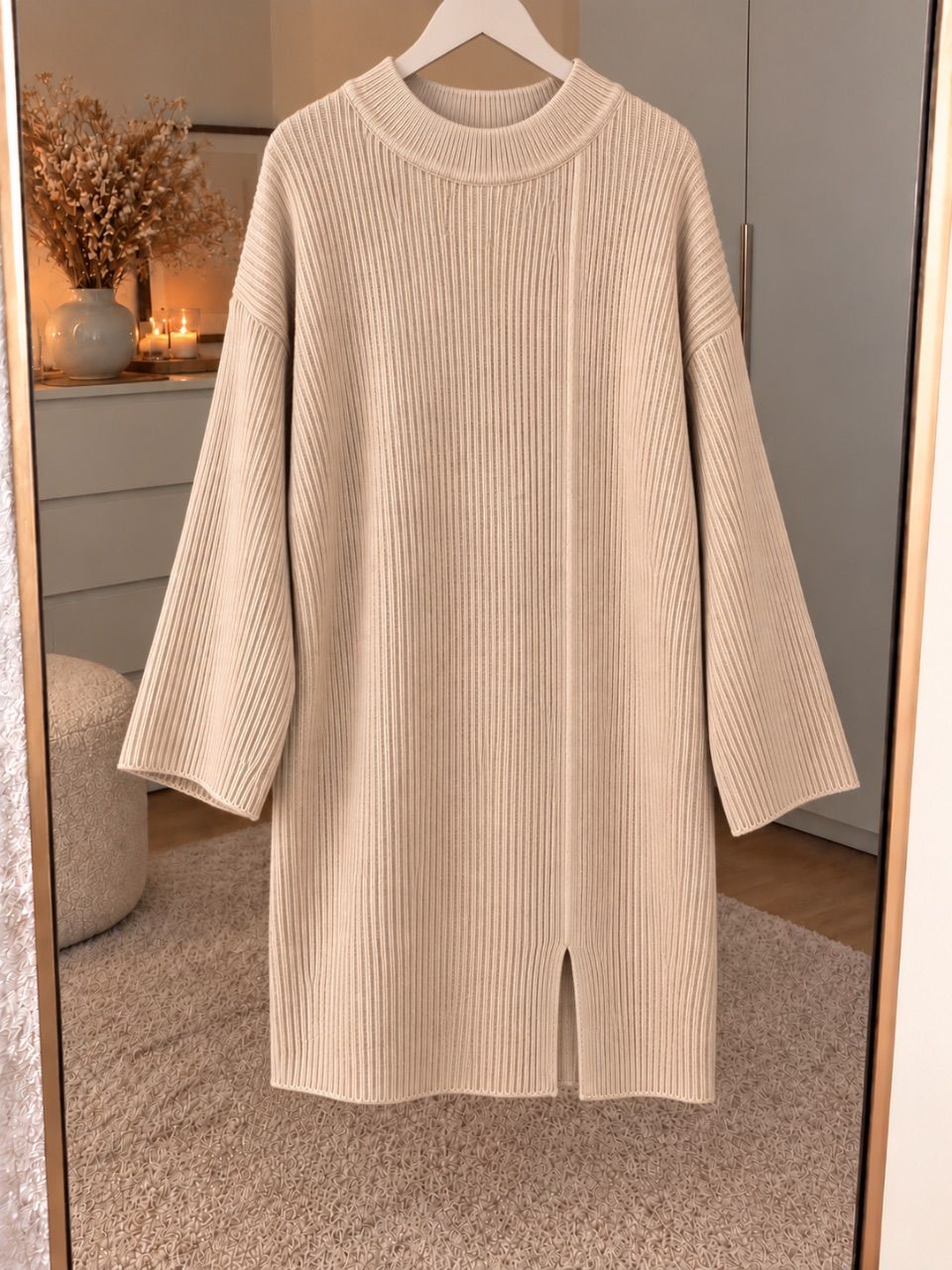 Bonbrix Strickkleid Gr 48–50 neu mit Etikett – Creme – dicker Strick – Herbst Winter Coz Size 48
