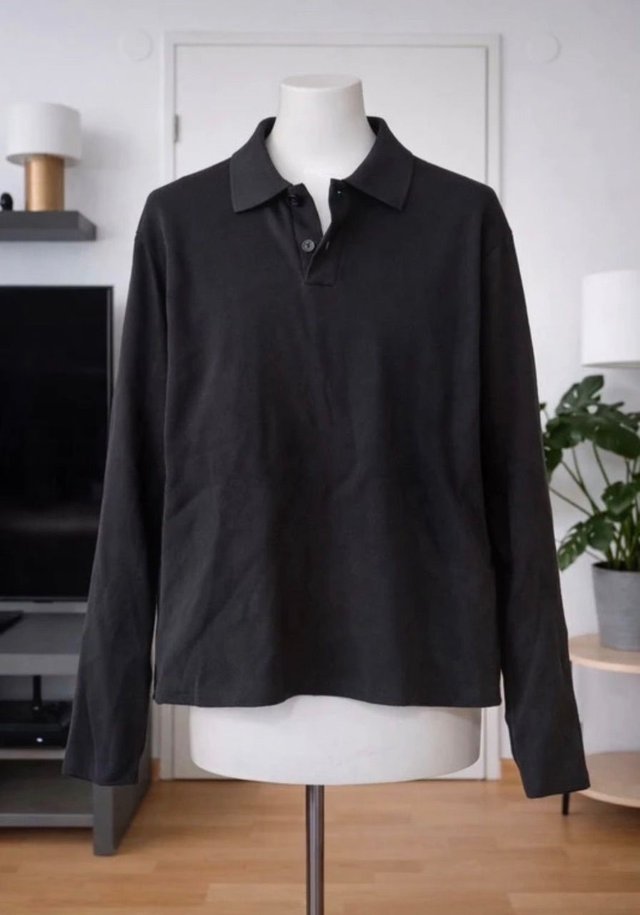 Schwarzes Longsleeve Polo