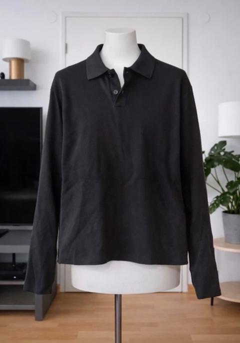 Zara Schwarzes Longsleeve Polo Size S