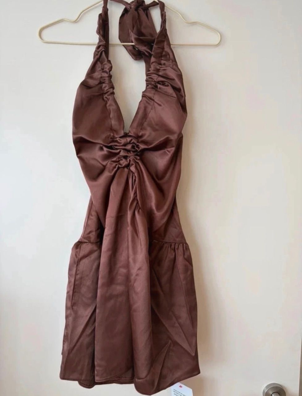 Collusion Mini klein aus Satin in Braun  Size S
