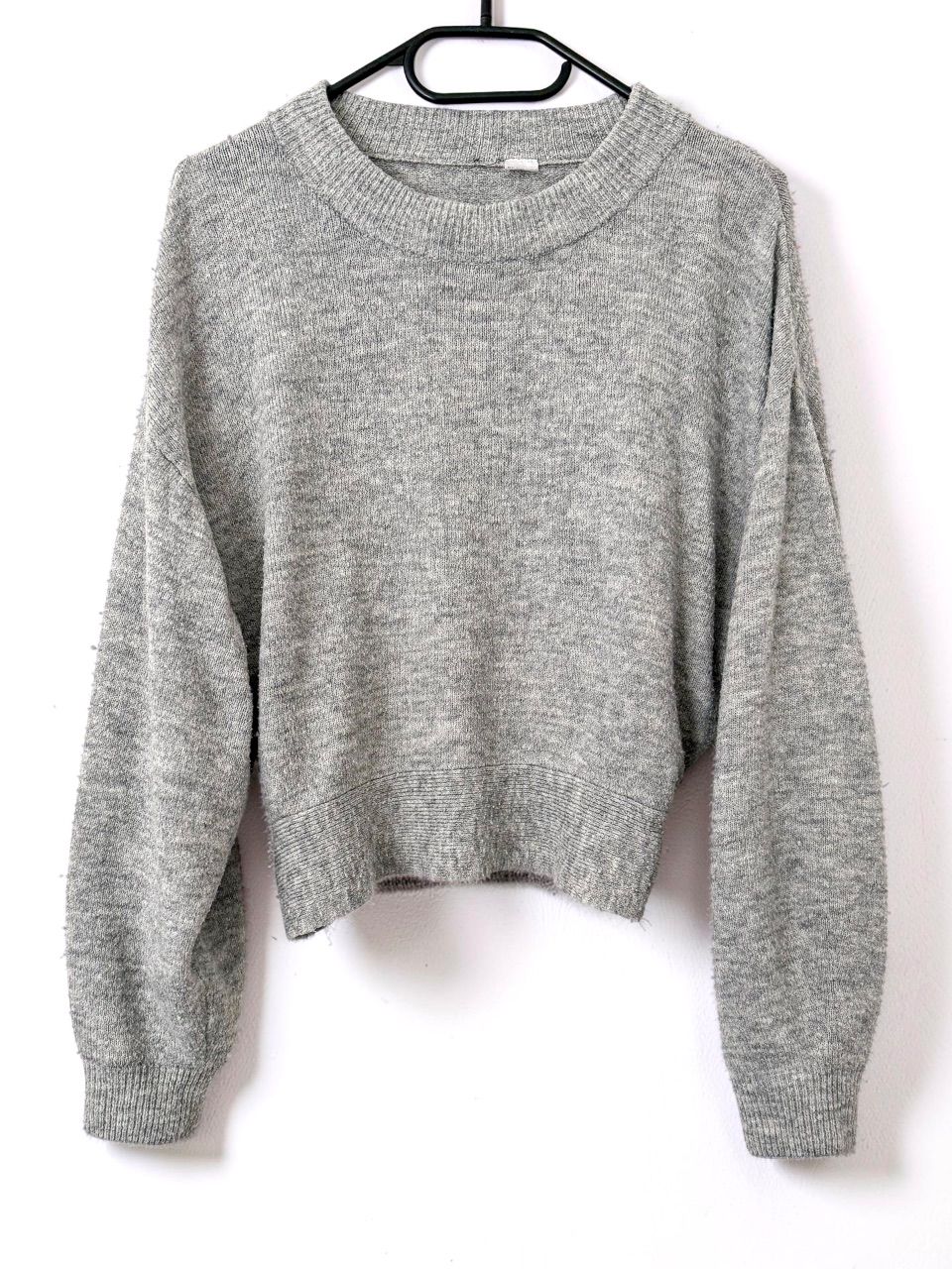 H&M Strickpullover Rückenfrei Gr. M/38 Grau Open Back Bindeband Schleife Feinstrick Size M