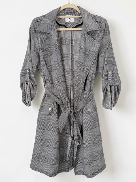 Colosseum Colloseum Trenchcoat Damen M/38 Grau Glencheck Karo Übergangsmantel Bindegürtel Size M