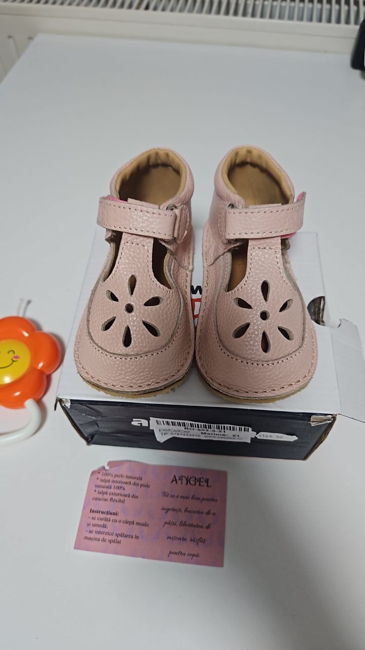Angel Leder Barfuß-Sandalen „Angel“ in Rosa, Gr. 21 - NEU Size 21