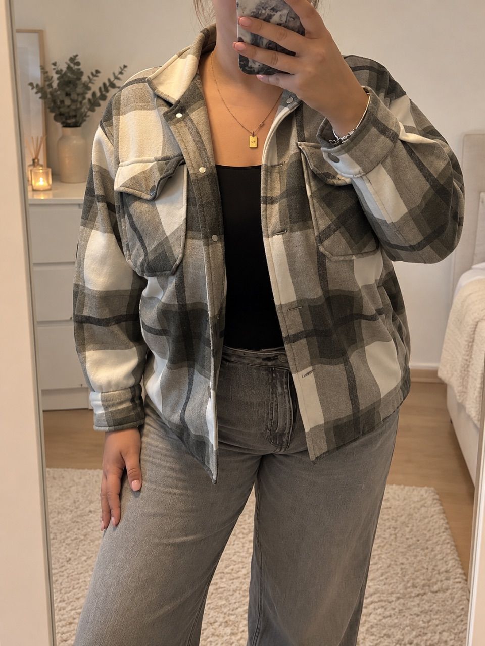 Ohne Marke Damen Karo Hemdjacke in Größe M Size M