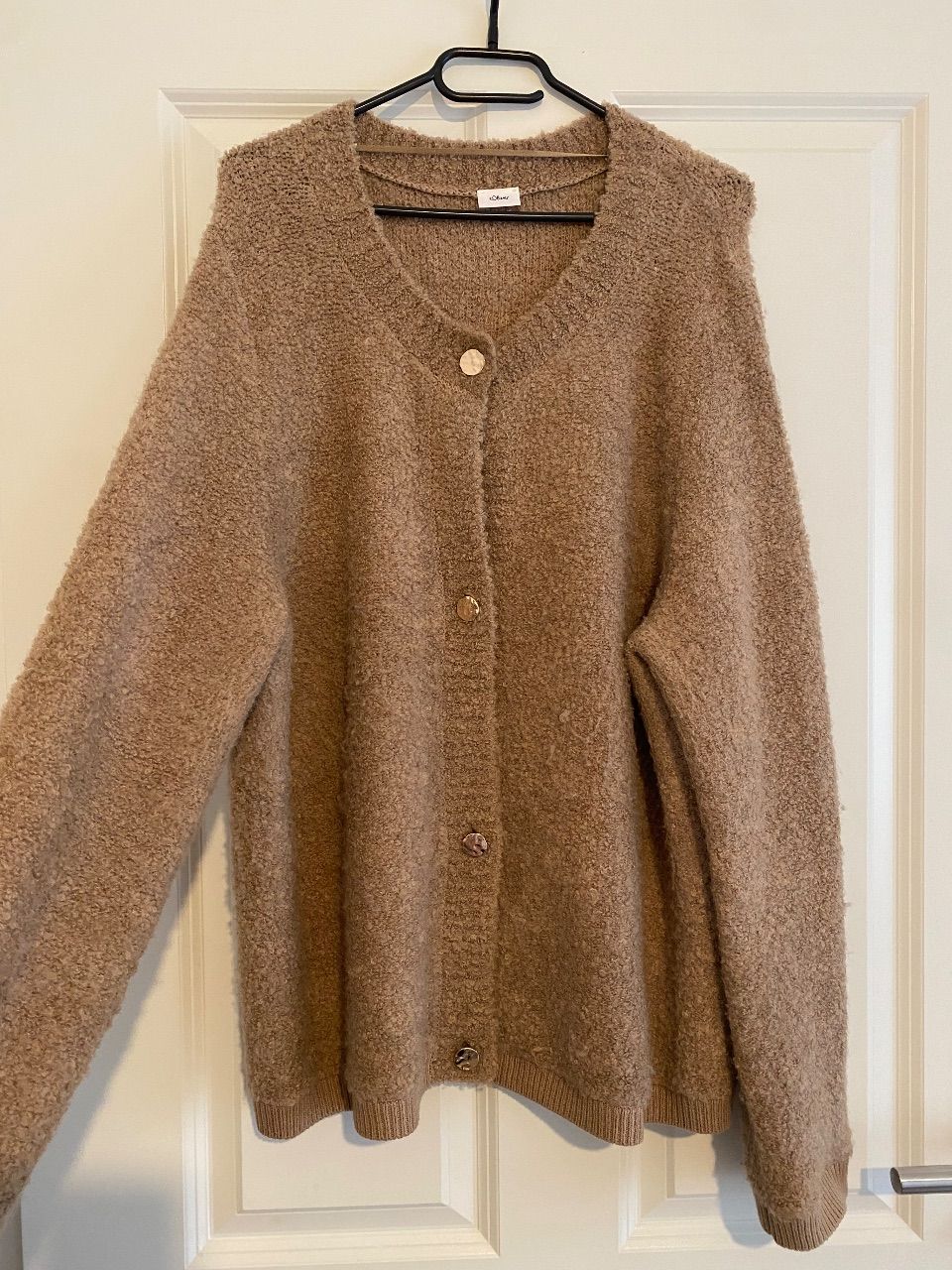 s.Oliver s.Oliver Teddy-Bouclé Strickjacke sandfarben Size XXL