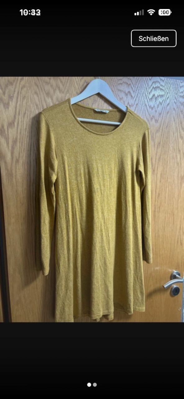 Stradivarius Herbstkleid senffarben  Size L