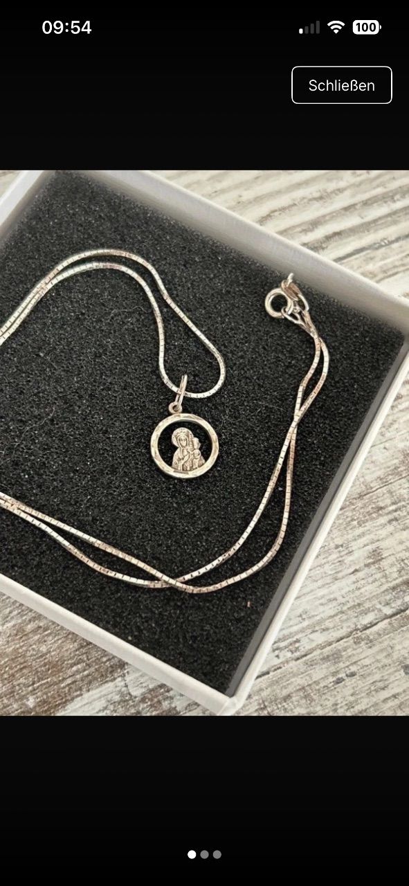 Religion 925 Sterling Silber Maria Kette 