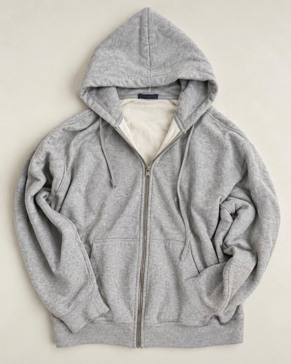 Brandy Melville Zip-Hoodie grau gefüttert Kapuzenjacke