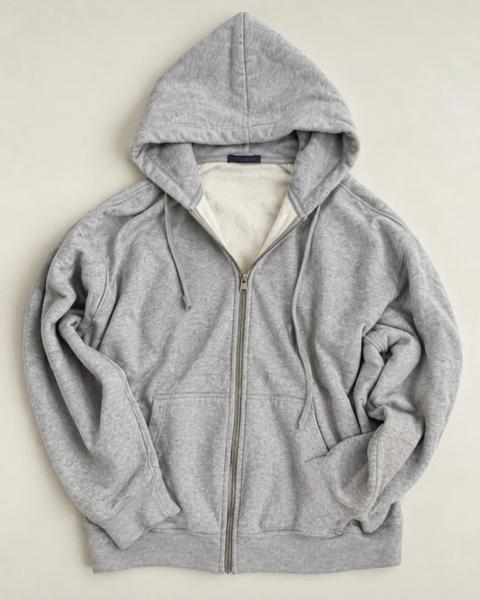 Brandy Melville Zip-Hoodie grau gefüttert Kapuzenjacke