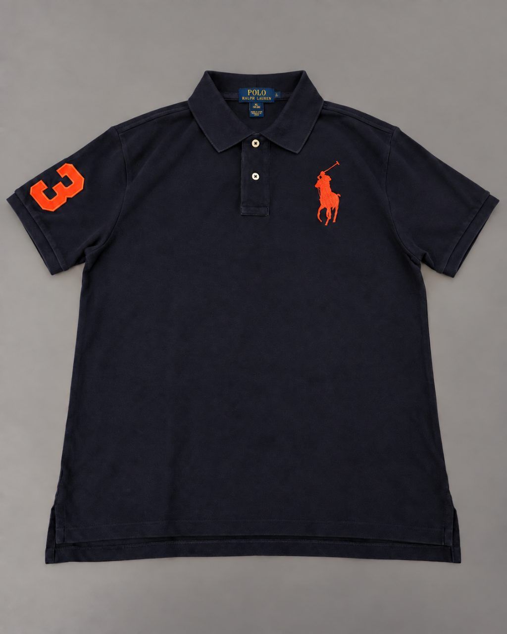 Ralph Lauren Polo Ralph Lauren Big Pony #3 Polo Navy Orange XL 18-20 Y2K Preppy Size M