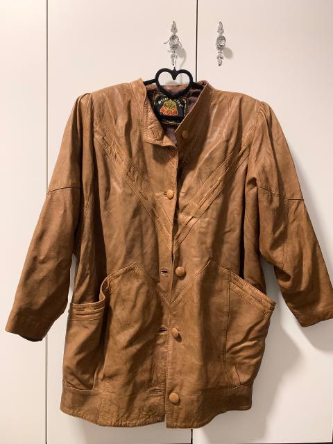 vintage Vintage Braune Lederjacke / Ledermantel aus 80er/90er Size XXL