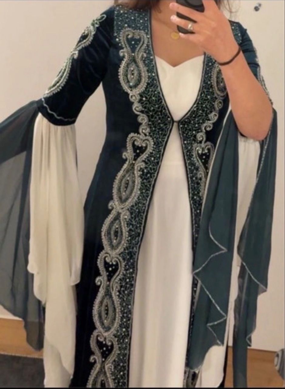 Ohne Marke Bindalli Grünes Traditionelles Henna Kleid Size M