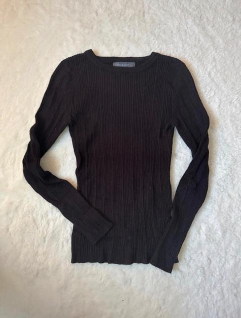 Ohne Marke Primark schwarzer dünner Strickpullover Gr. XS Size XS