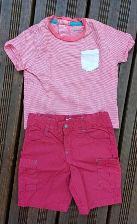 Vertbaudet Setpreis T-Shirt + kurze Hose von vertbaudet Gr. 74 Size 74