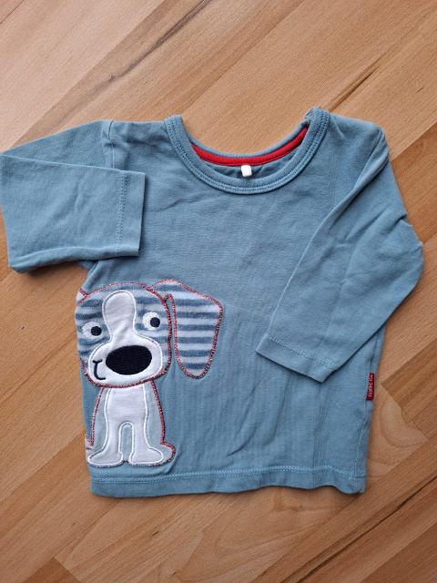 name it name it Langarmshirt hellblau mit Hund Applikation Gr. 62 Size 62