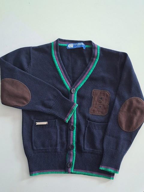 Feinstrickjacke mit Patches Gr. 98 Marke C.U Papaya