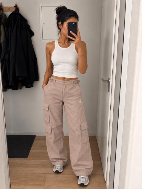 Adidas adidas Originals Cargo Hose Beige Wide Leg Utility Size M