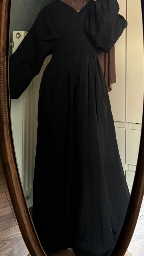 Schwarzes langes Kleid V Schnitt Size Einheitsgröße
