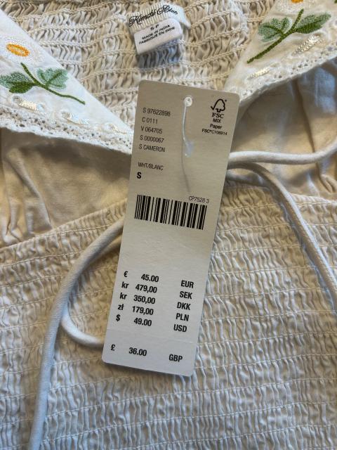 Urban Outfitters Urban Outfitters Oberteil Shirt Top Bluse weiß Blumen Baumwolle Cottage Core neu Size S