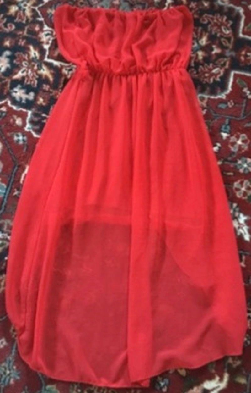 Ohne Marke Rotes trägerloses Kleid  Size S